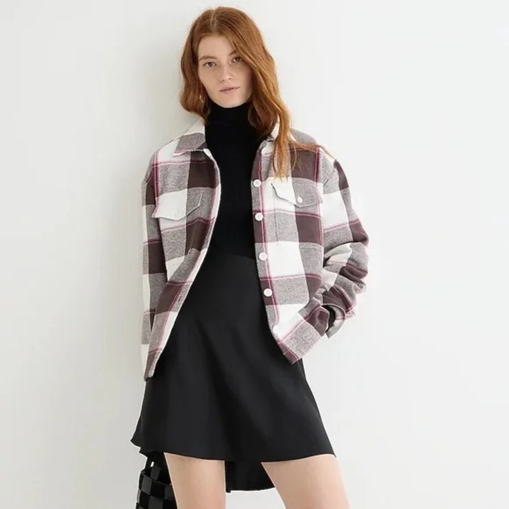 J. Crew Relaxed Flannel Shirt-Jacket in buffalo check